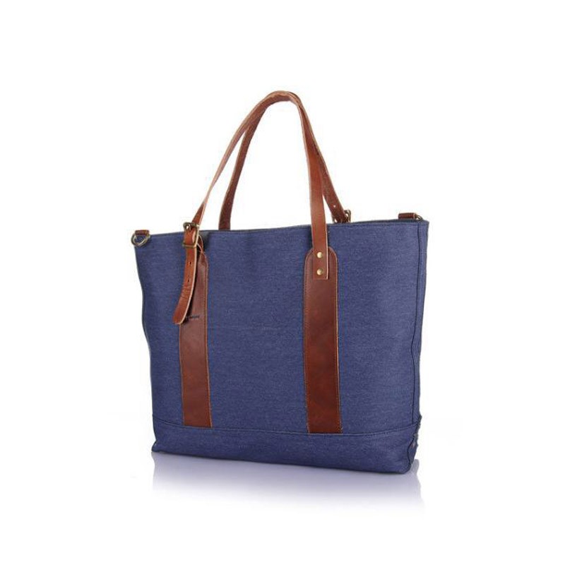 Женская городская сумка-тоут Carabo синяя - 4 фото