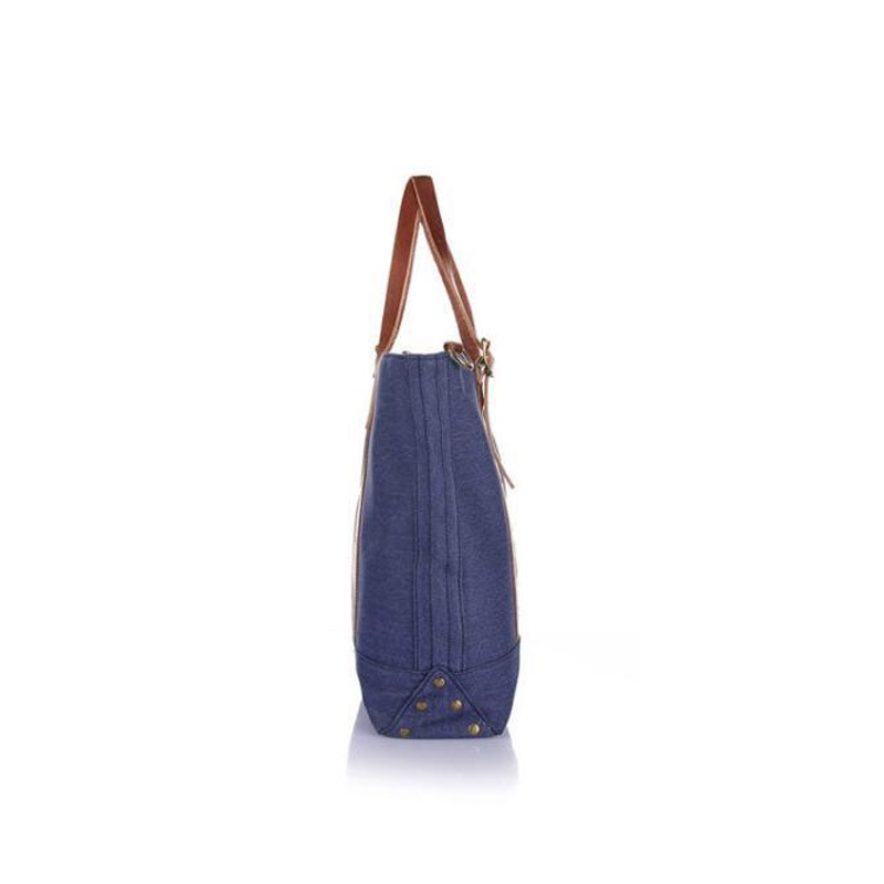 Женская городская сумка-тоут Carabo синяя - 5 фото