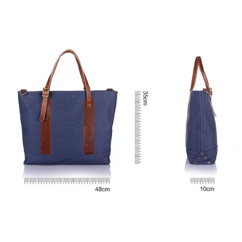 Женская городская сумка-тоут Carabo синяя - 11 фото