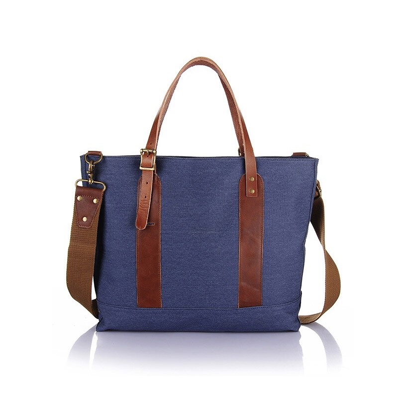 Женская городская сумка-тоут Carabo синяя - 12 фото