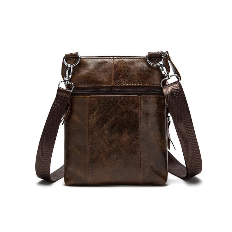 Чоловіча шкіряна сумка-барсетка Wilson через плече коричнева - 1 фото