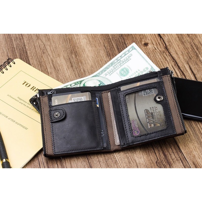 Чоловічий шкіряний гаманець Allen чорний - 2 фото
