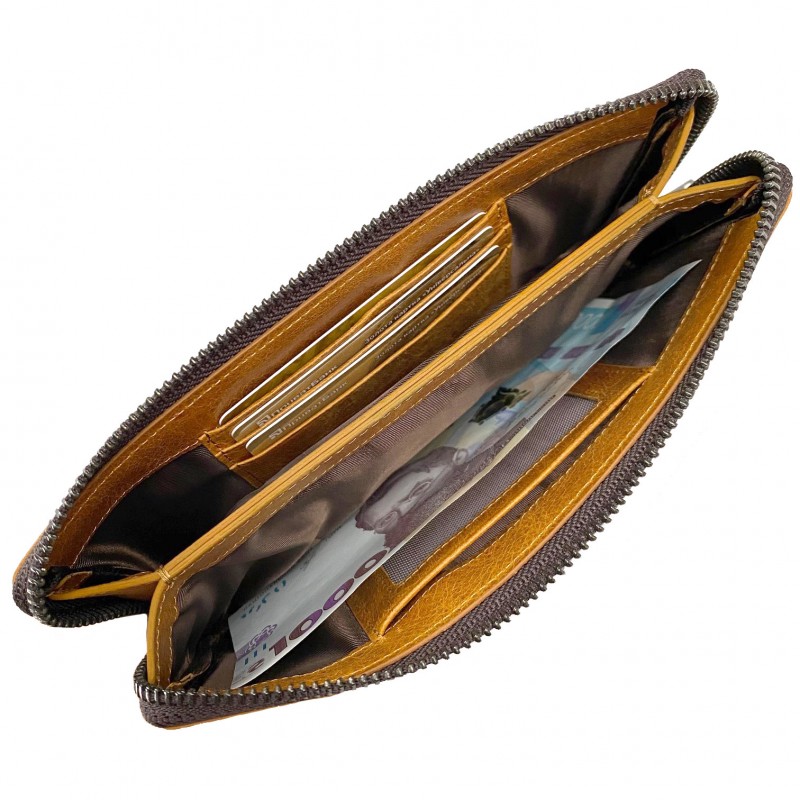 Кожаный кошелек Nevada светло-коричневый - 3 фото