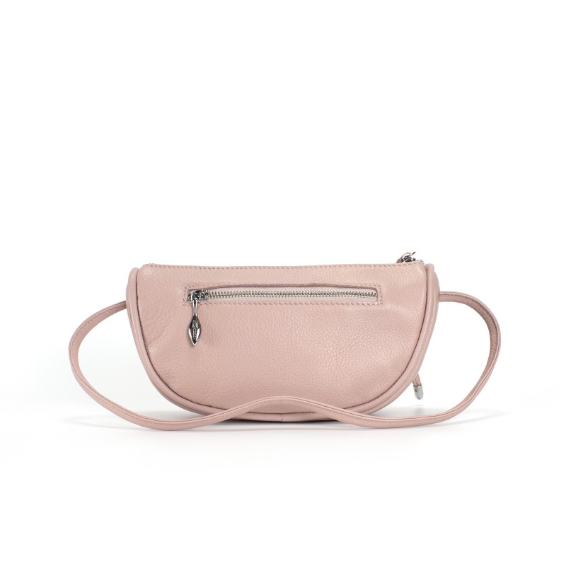 Женская кожаная сумка Rebecca розовая пудра - 4 фото