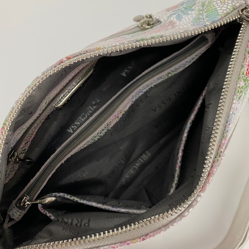 Жіноча шкіряна сумка Marie лазерка різнобарвна - 7 фото