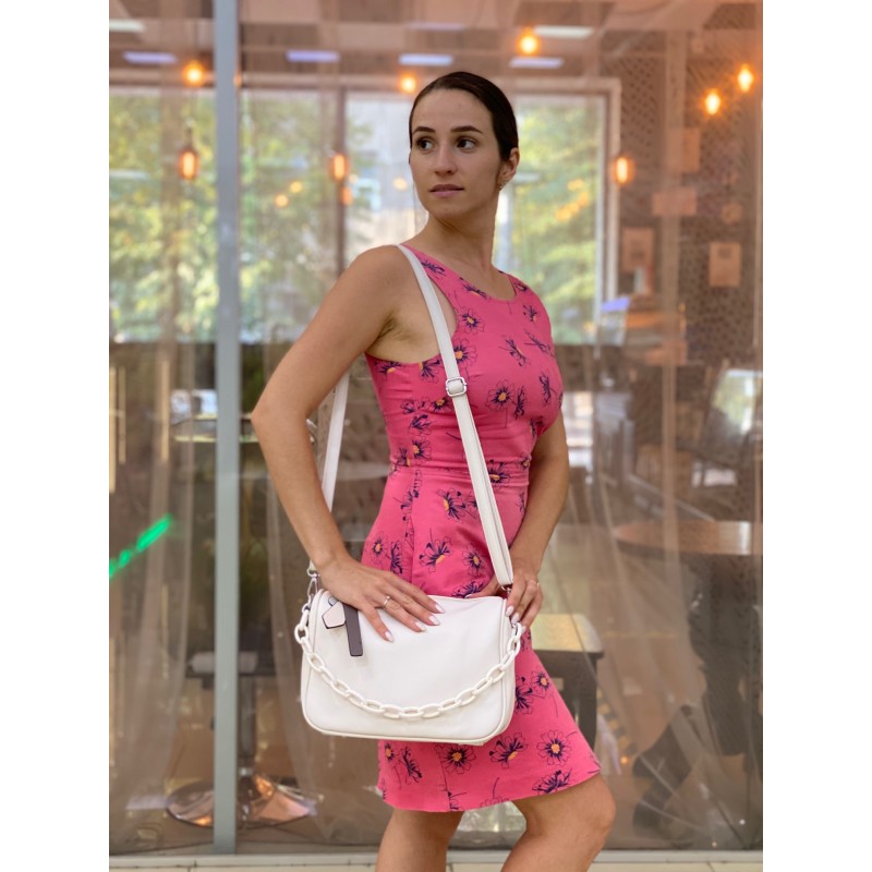Женская сумка кросс боди Pamela кремовая - 3 фото