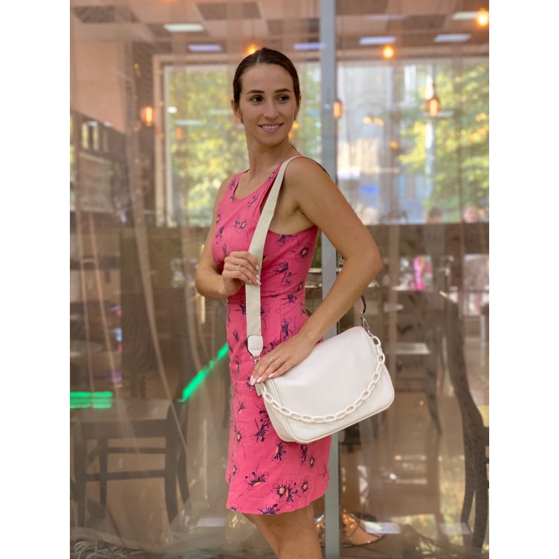 Женская сумка кросс боди Pamela кремовая - 6 фото