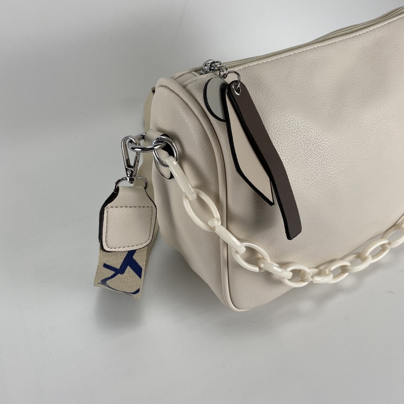 Женская сумка кросс боди Pamela кремовая - 7 фото