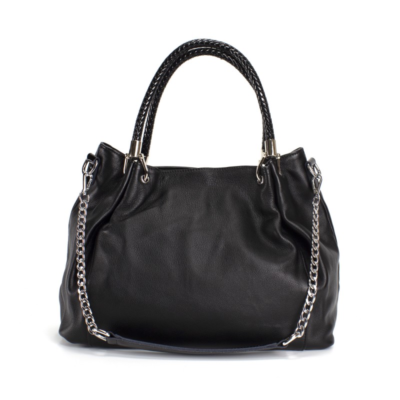 Женская кожаная сумка Brenda черная фото