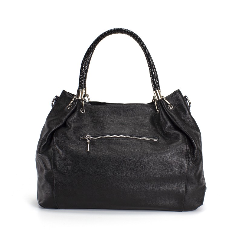 Женская кожаная сумка Brenda черная - 2 фото