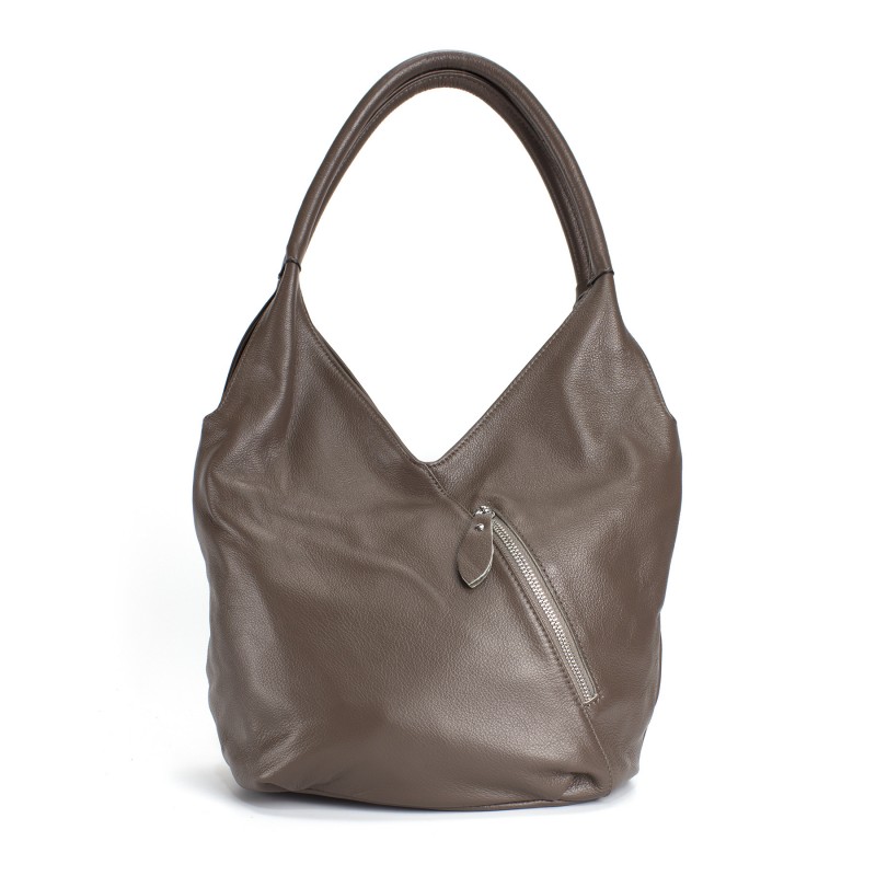 Женская кожаная сумка хобо Doris какао - 2 фото