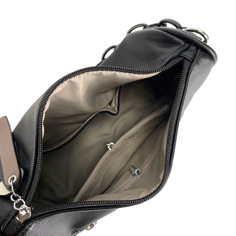 Женская сумка кросс боди Pamela черная - 7 фото