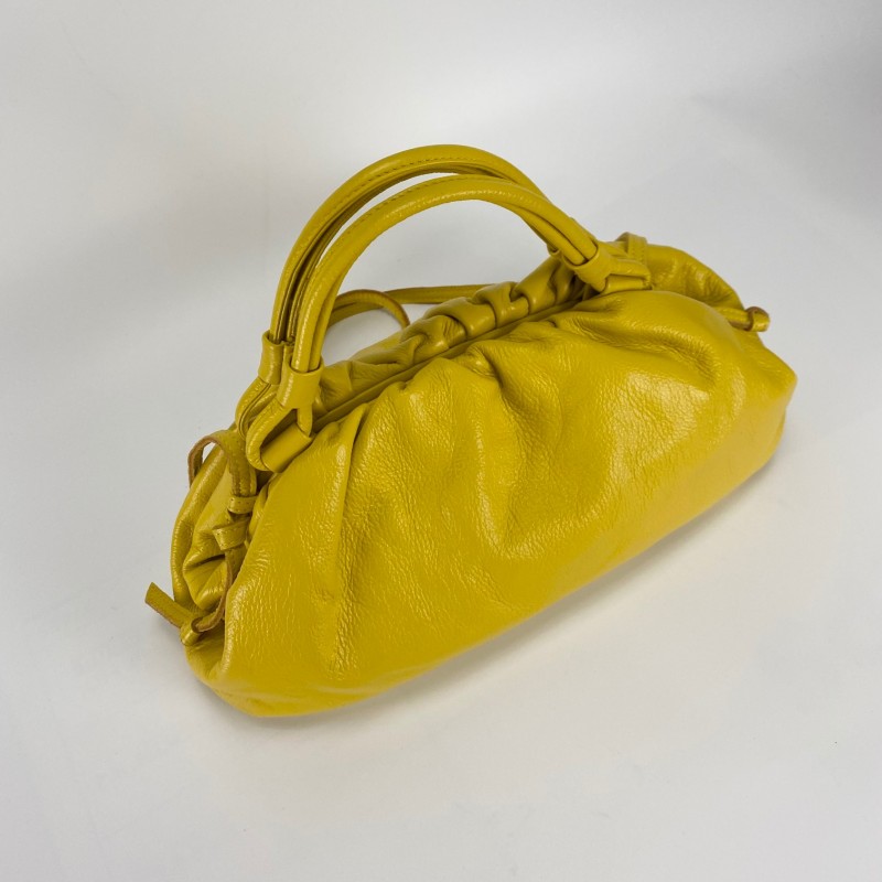 Женская кожаная сумка Amber желтая - 6 фото