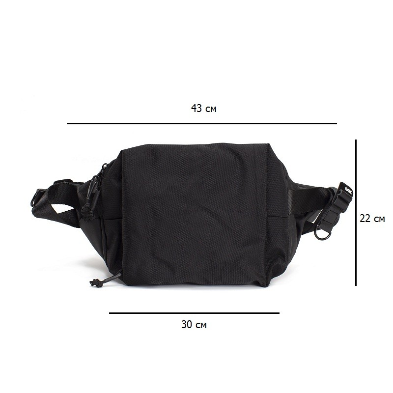 Мужская сумка слинг Mackar Urban через плечо черная - 16 фото
