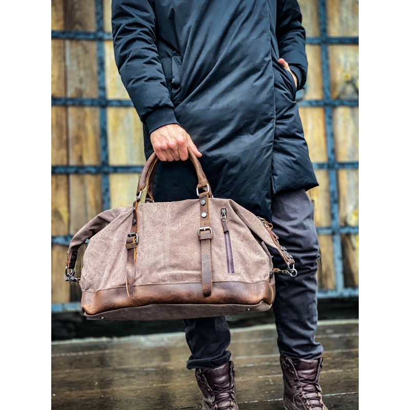 Чоловіча міська сумка Town коричнева - 2 фото
