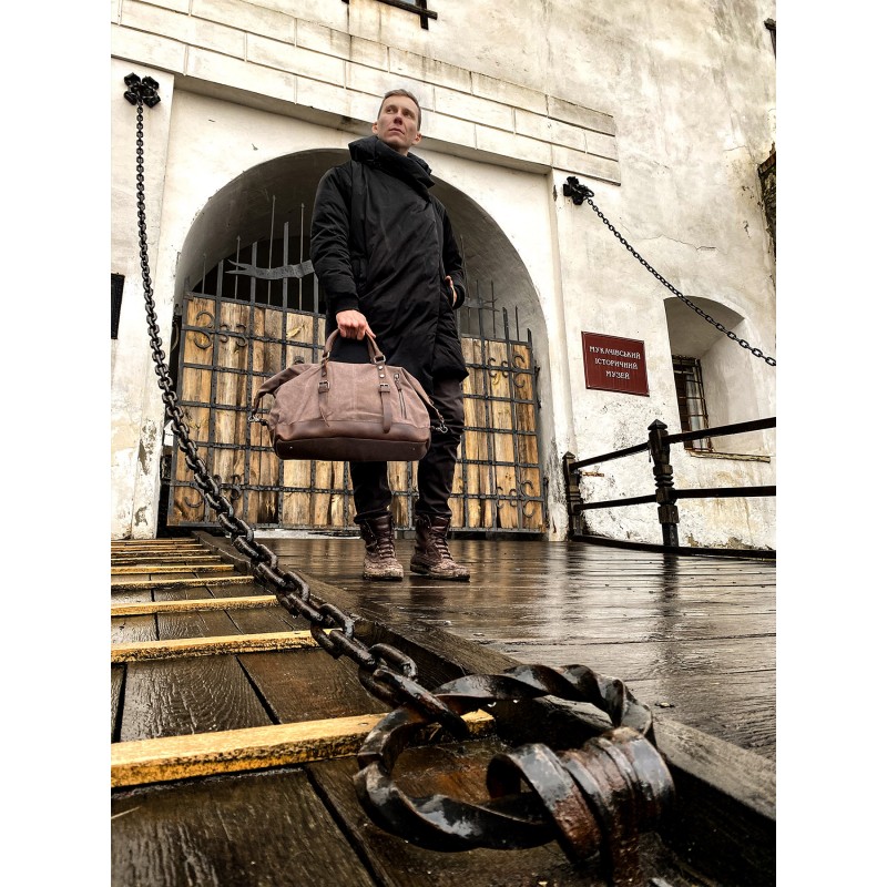 Чоловіча міська сумка Town коричнева - 3 фото