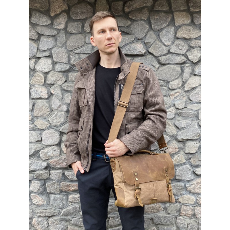 Чоловічий портфель Tone коричневий - 4 фото