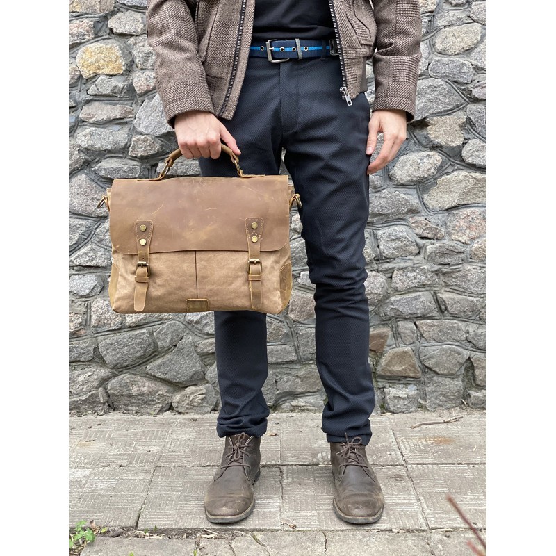Чоловічий портфель Tone коричневий - 6 фото