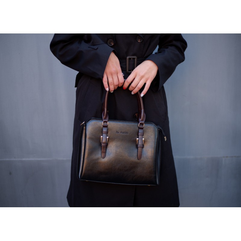 Жіноча класична сумка Isa Paulina IP чорна - 4 фото