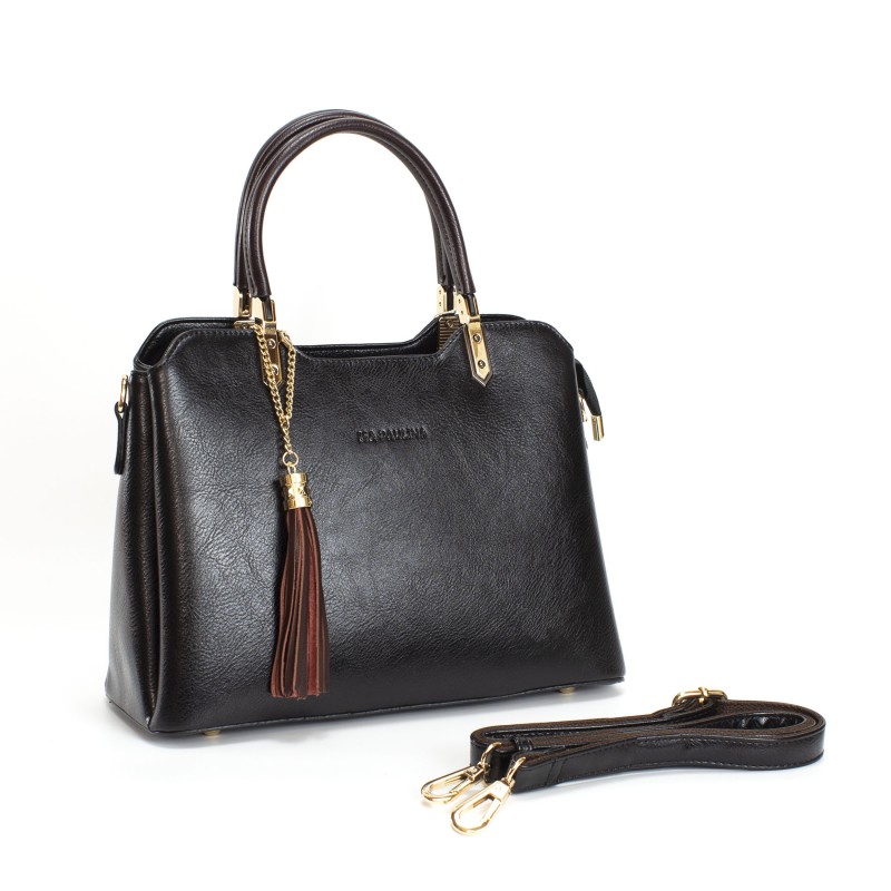 Женская классическая сумка Isa Paulina FS черная - 9 фото