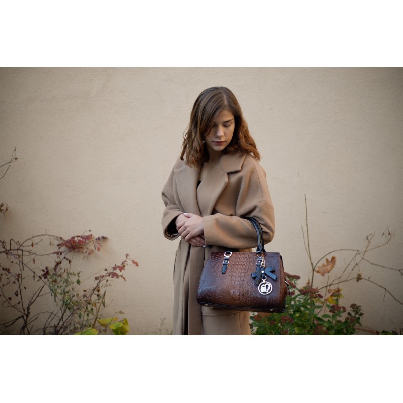 Женская классическая сумка Margo коричневая - 5 фото