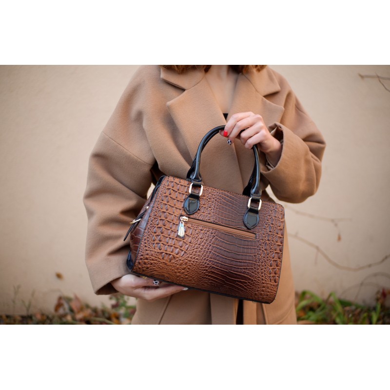 Женская классическая сумка Margo коричневая - 6 фото