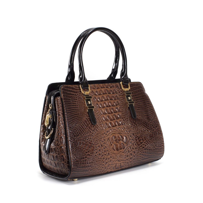 Женская классическая сумка Margo коричневая - 7 фото