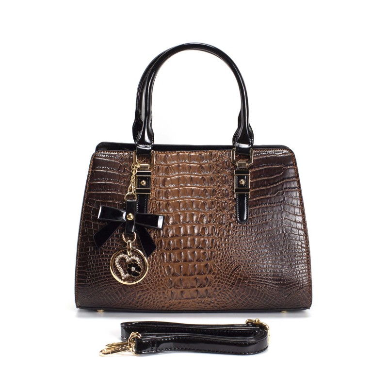 Женская классическая сумка Margo коричневая - 8 фото