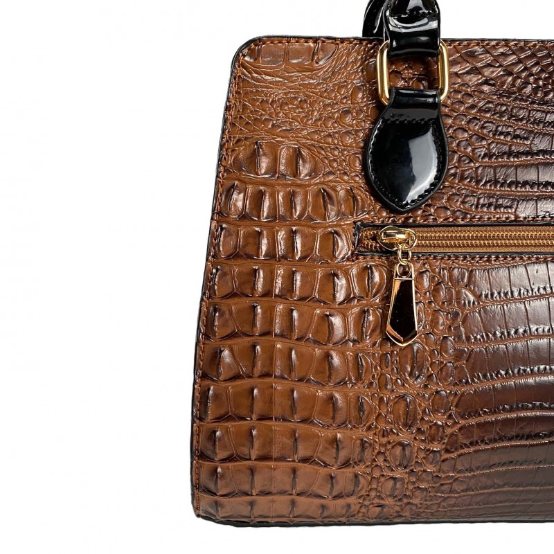 Женская классическая сумка Margo коричневая - 9 фото