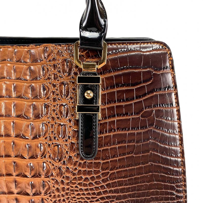 Женская классическая сумка Margo коричневая - 11 фото