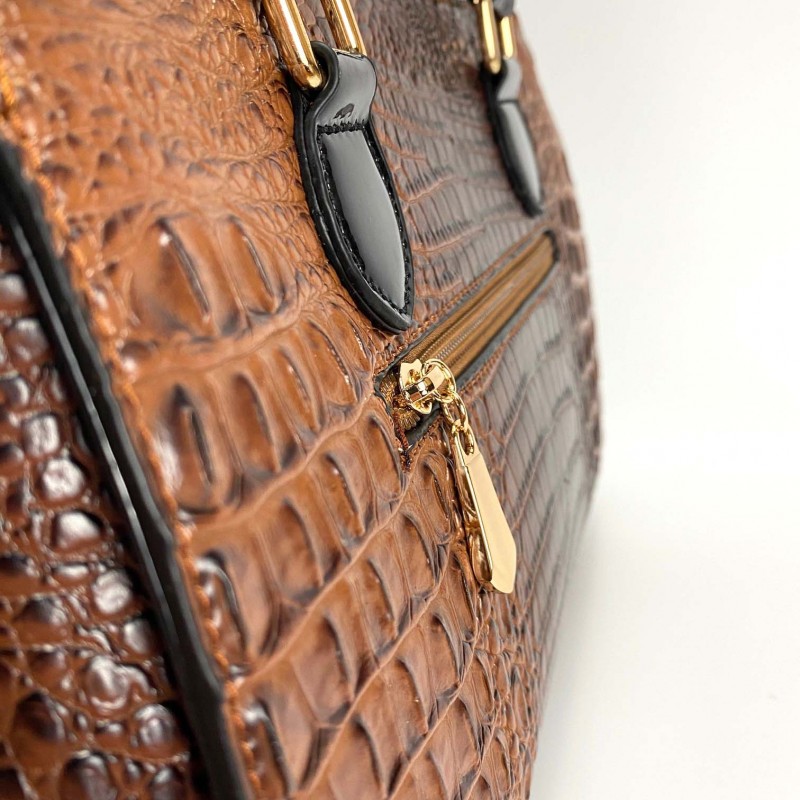 Женская классическая сумка Margo коричневая - 12 фото
