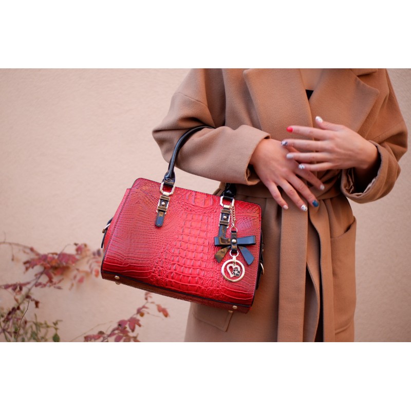 Женская классическая сумка Margo красная - 4 фото