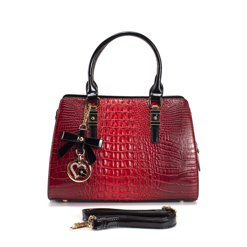 Женская классическая сумка Margo красная - 8 фото