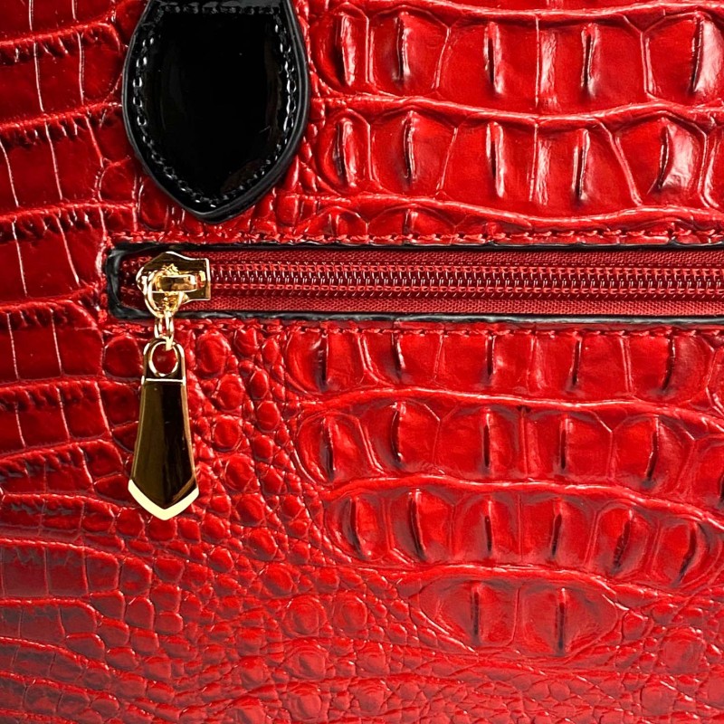Женская классическая сумка Margo красная - 9 фото