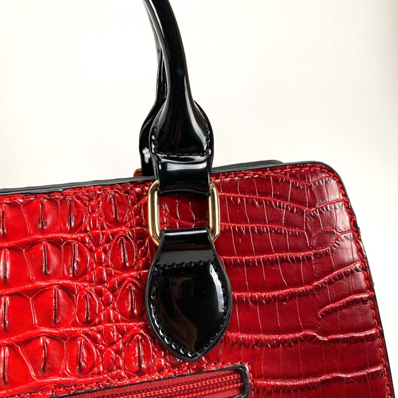 Женская классическая сумка Margo красная - 11 фото