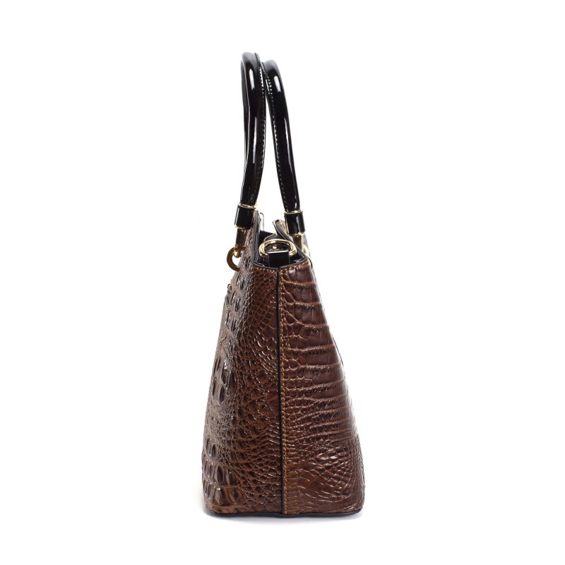 Женская классическая сумка Inessa коричневая - 5 фото