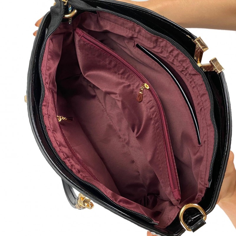 Женская классическая сумка Inessa коричневая - 11 фото