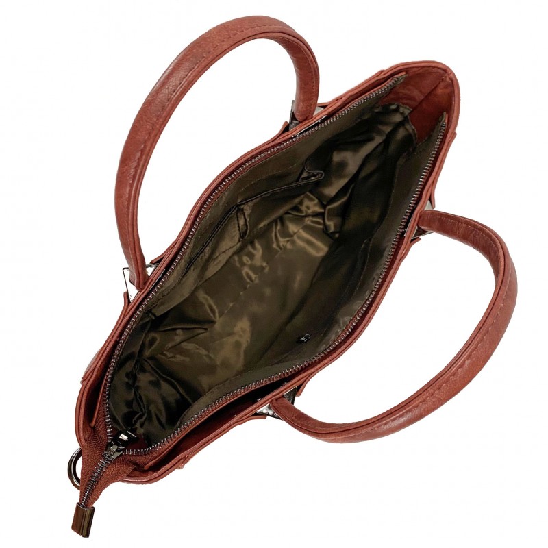 Жіноча класична сумка Wendy цегляна - 5 фото