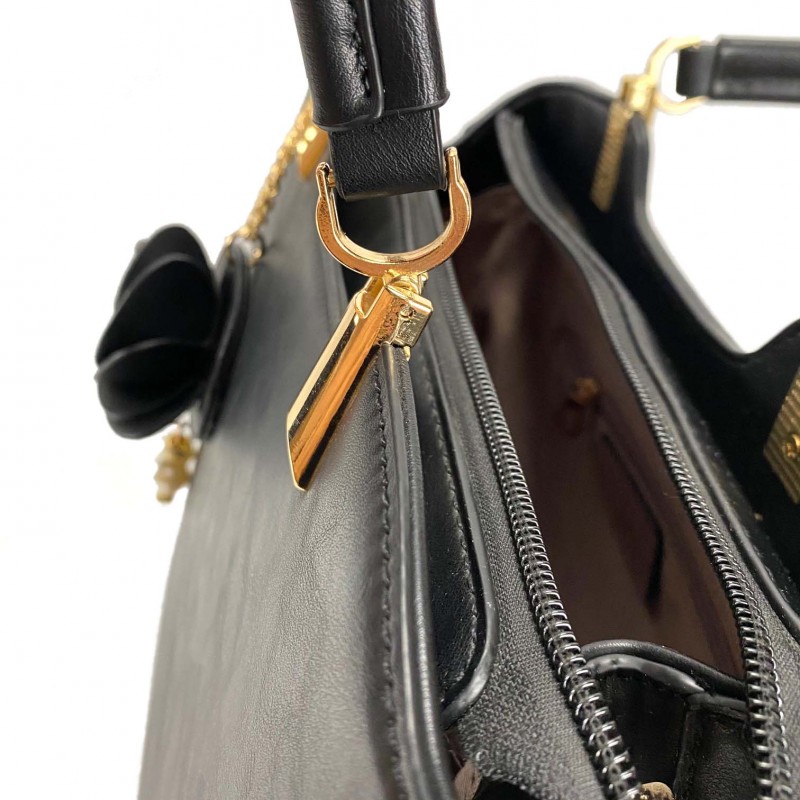 Женская классическая сумка Isa Paulina Fly черная - 10 фото