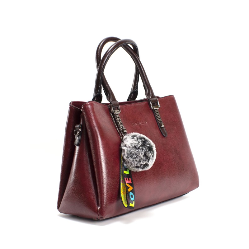 Женская классическая сумка Isa Paulina SE бордовая - 7 фото