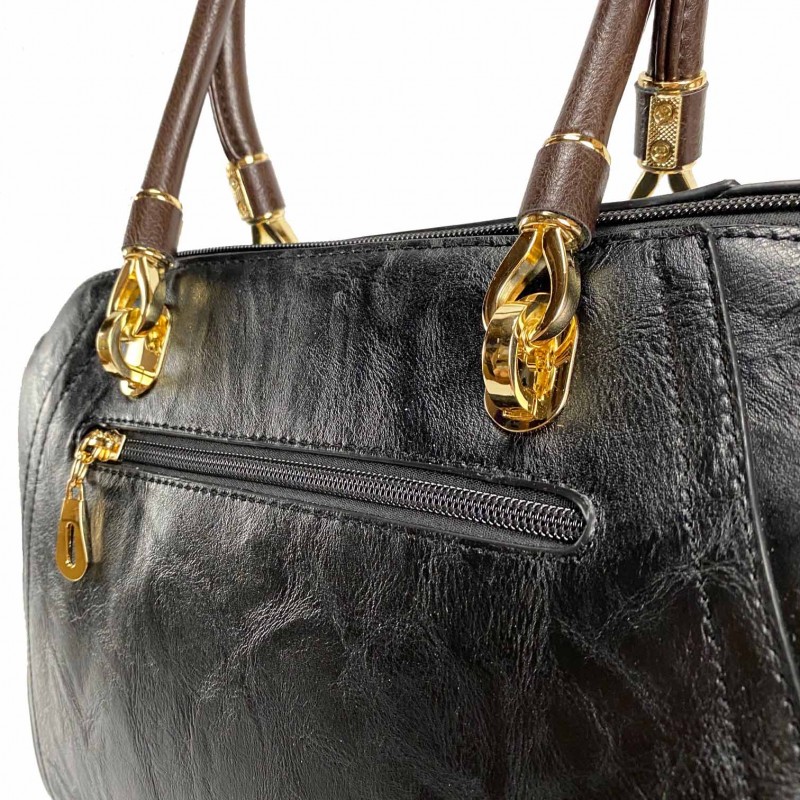 Жіноча класична сумка Isa Paulina DS чорна - 10 фото