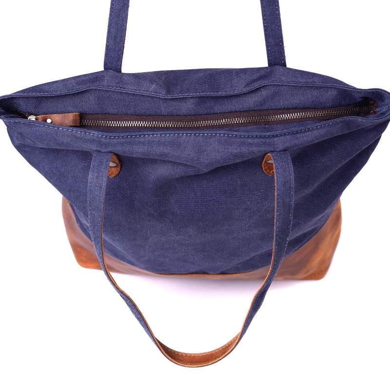 Женская городская сумка-тоут Voyage синяя - 7 фото