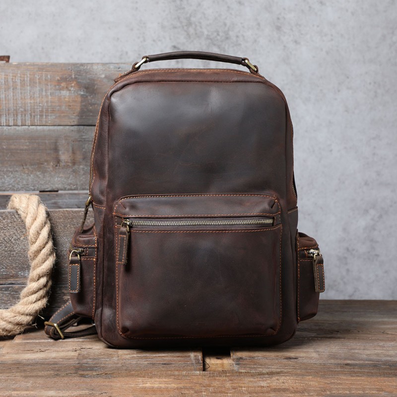 Чоловічий шкіряний рюкзак William темно-коричневий - 1 фото