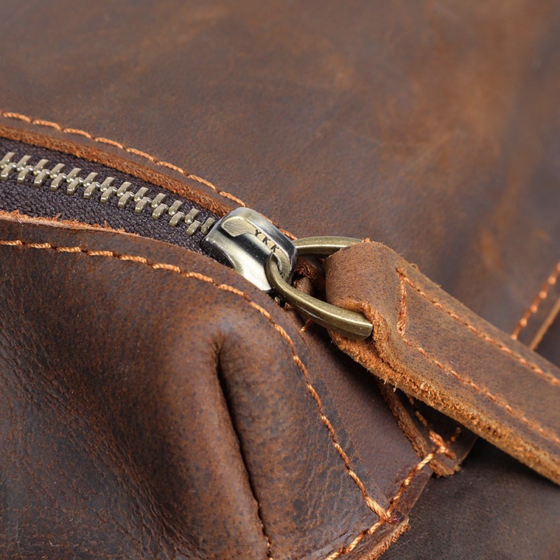 Мужской кожаный рюкзак William темно-коричневый - 13 фото