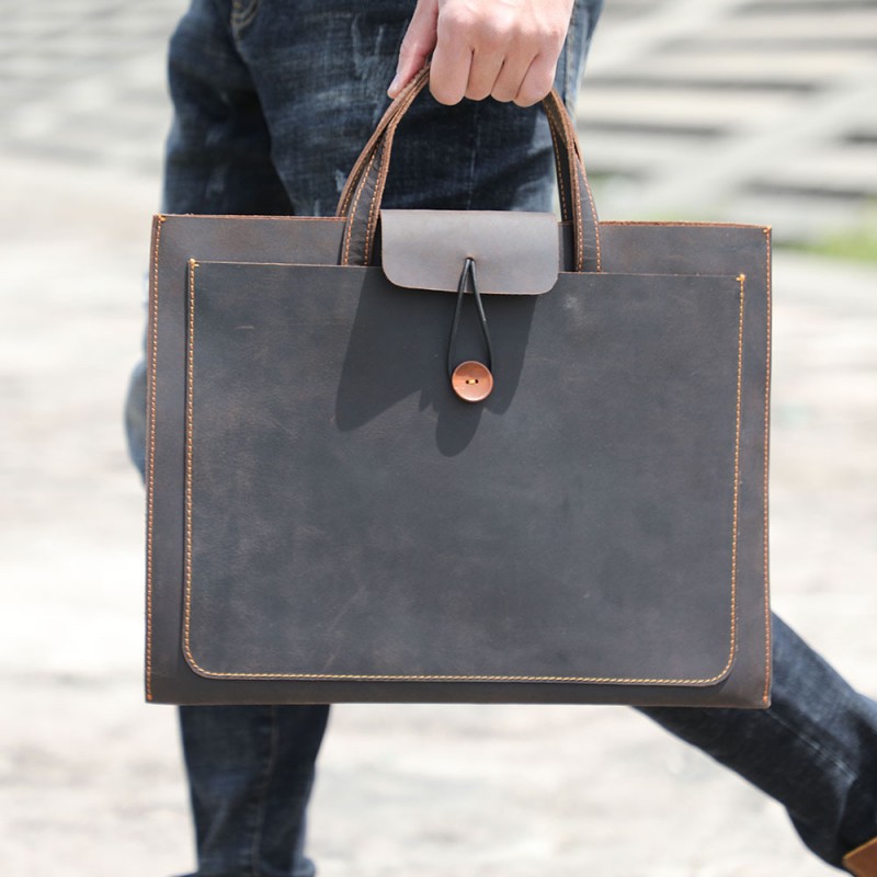 Мужская кожаная сумка для ноутбука Walter темно-коричневая - 2 фото