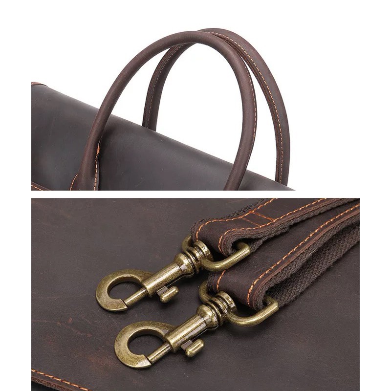 Мужской кожаный портфель Brian темно-коричневый - 11 фото