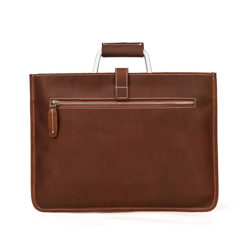 Чоловіча шкіряна сумка для ноутбука Edward коричнева - 1 фото