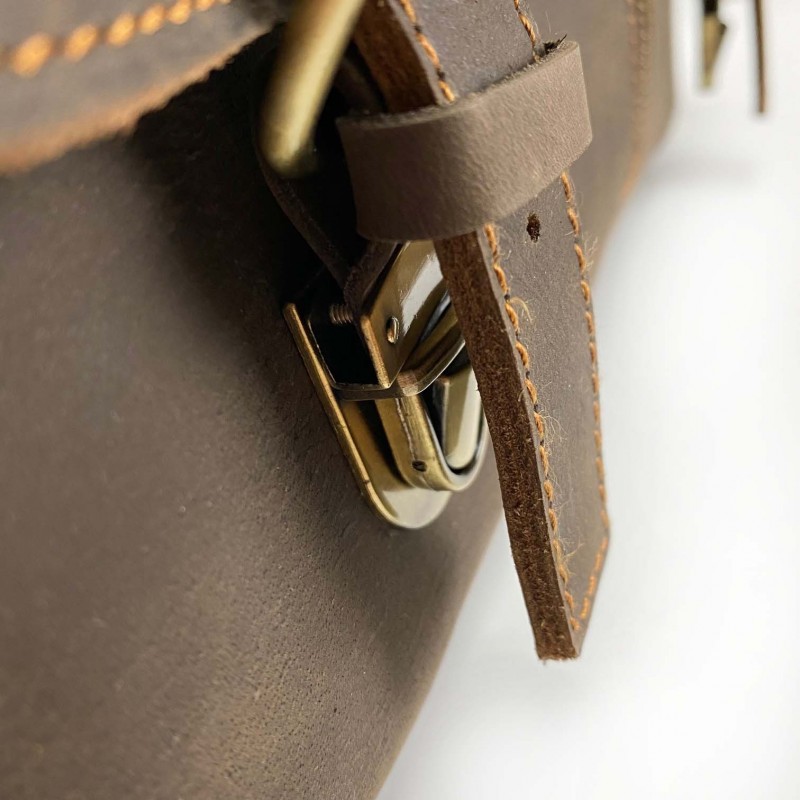Чоловічий шкіряний портфель Jonathan темно-коричневий - 4 фото