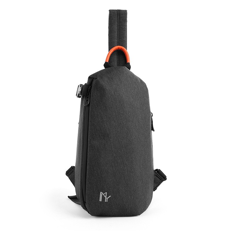 Мужская сумка-рюкзак слинг MY на одно плечо черная - 1 фото