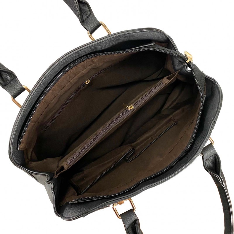 Жіноча класична сумка Nancy чорна - 4 фото